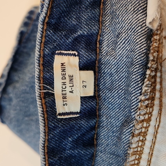 Madewell Stretch Denim A-Line Skirt Button Up Women's Sz 27 EUC NICE! - Picture 9 of 10